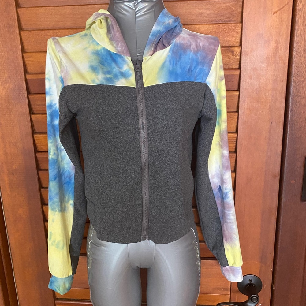 AQ Sport crop tie dye jacket